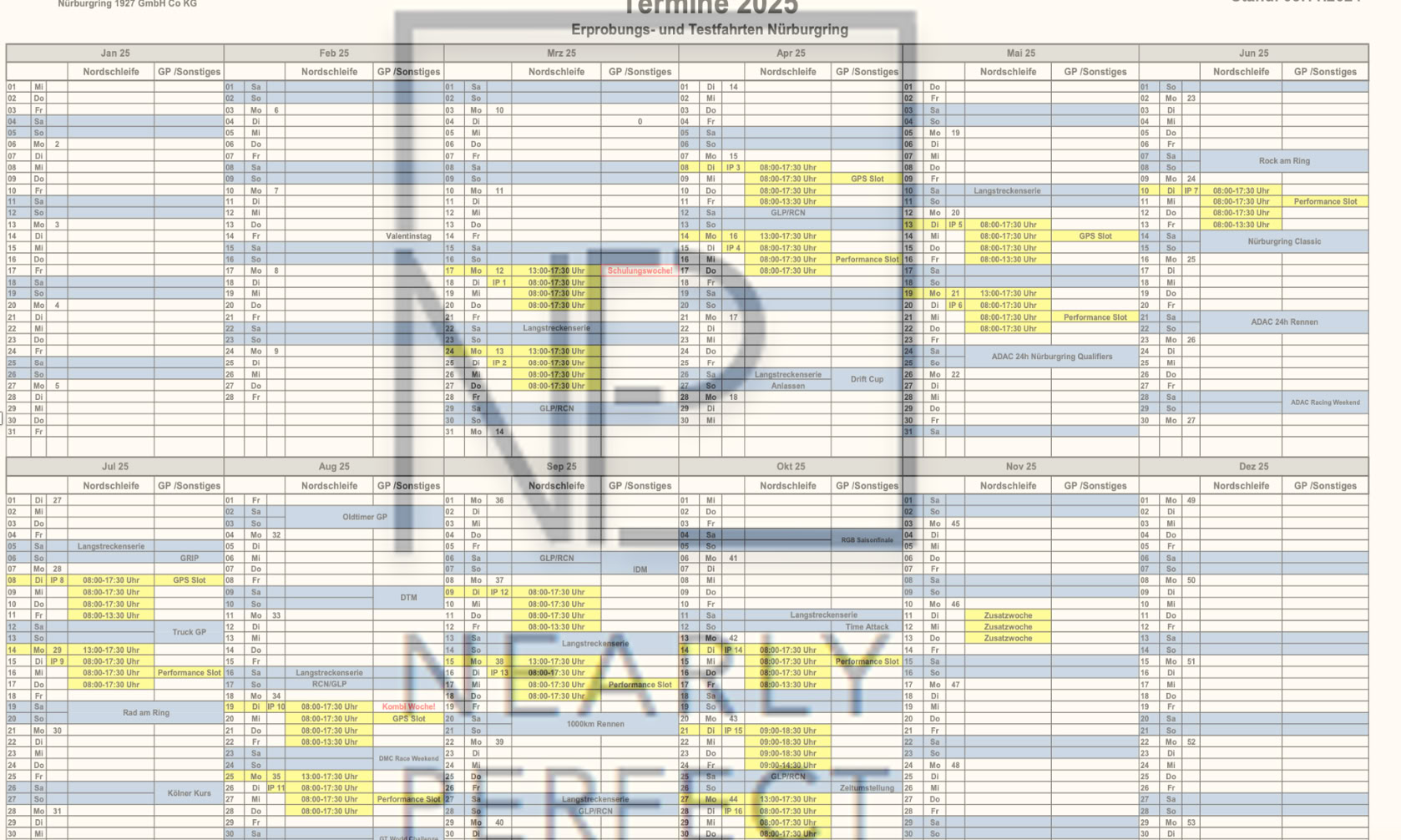 NP-NEWS-DER INDUSTRIEPOOL KALENDER 2025 DER NORDSCHLEIFE ZUM DOWNLOAD BEI NEARLYPERFECT